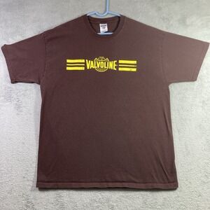 Valvoline Shirt Adult XL Brown Graphic Tee Racing Car Motor Oil Gas Short Sleeve